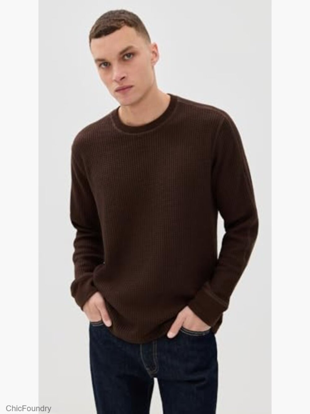 Men's Wade Waffle Thermal Long Sleeve Tee - Heavyweight - Picture 2 of 6